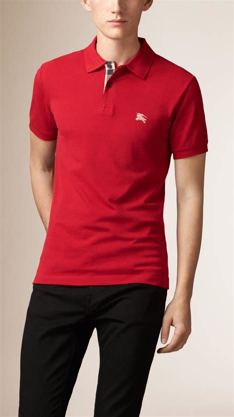 burberry red shirt men|authentic Burberry polo shirt.